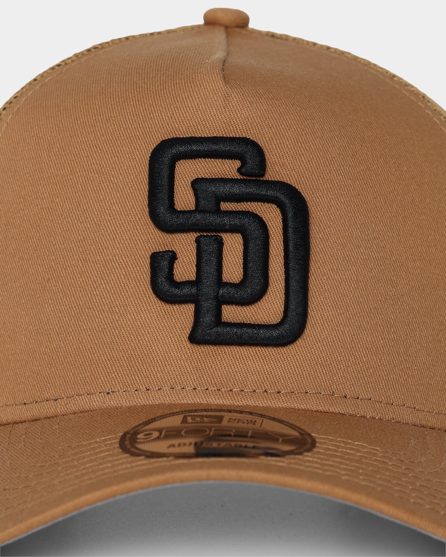 New Era San Diego Padres 'Wheat' 9FORTY A-Frame Trucker Snapback Wheat/Black
