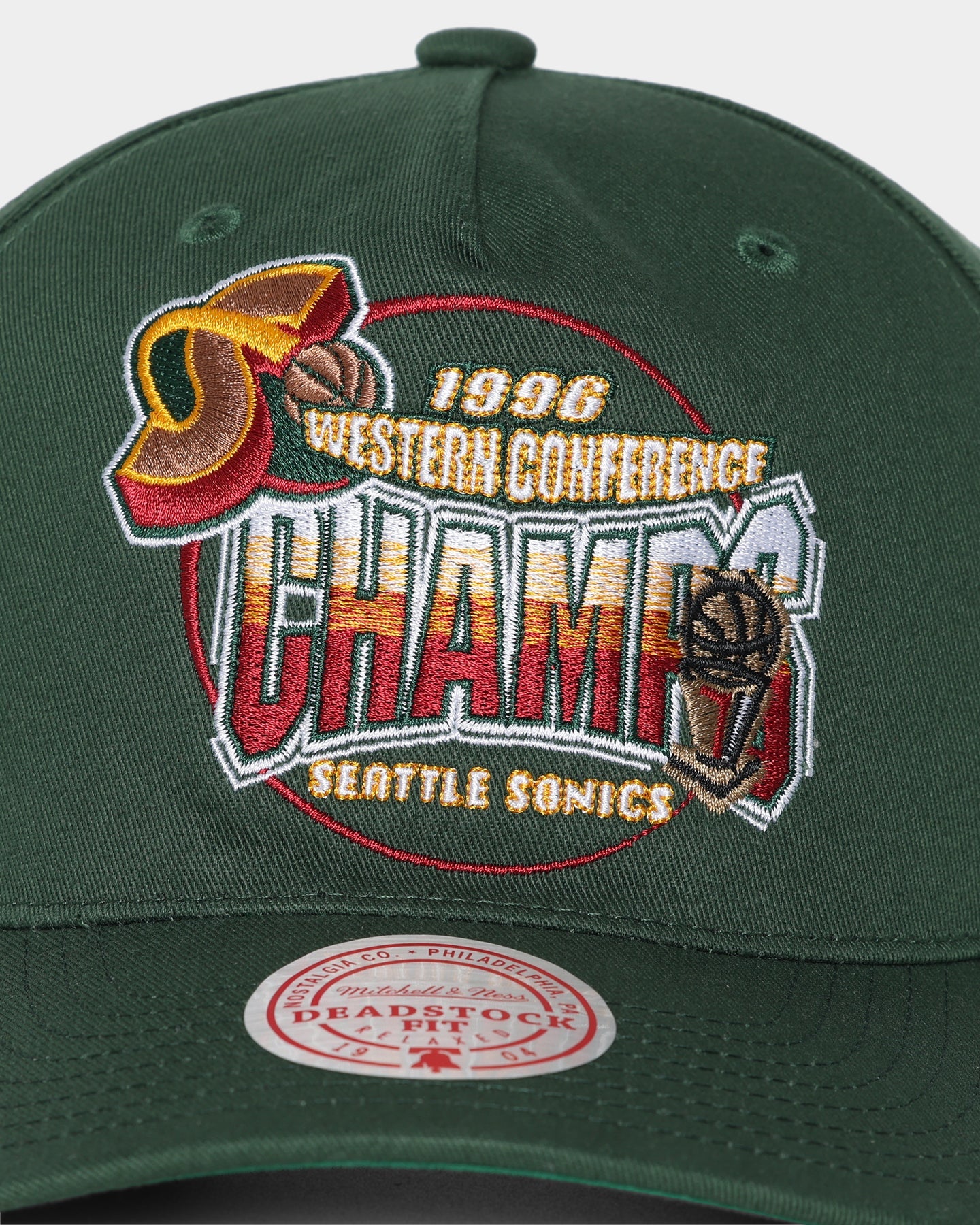 Mitchell & Ness Seattle Sonics '96 Champions '1996 Bulls VS Sonics NBA Finals' Pro Crown Snapback Faded Green