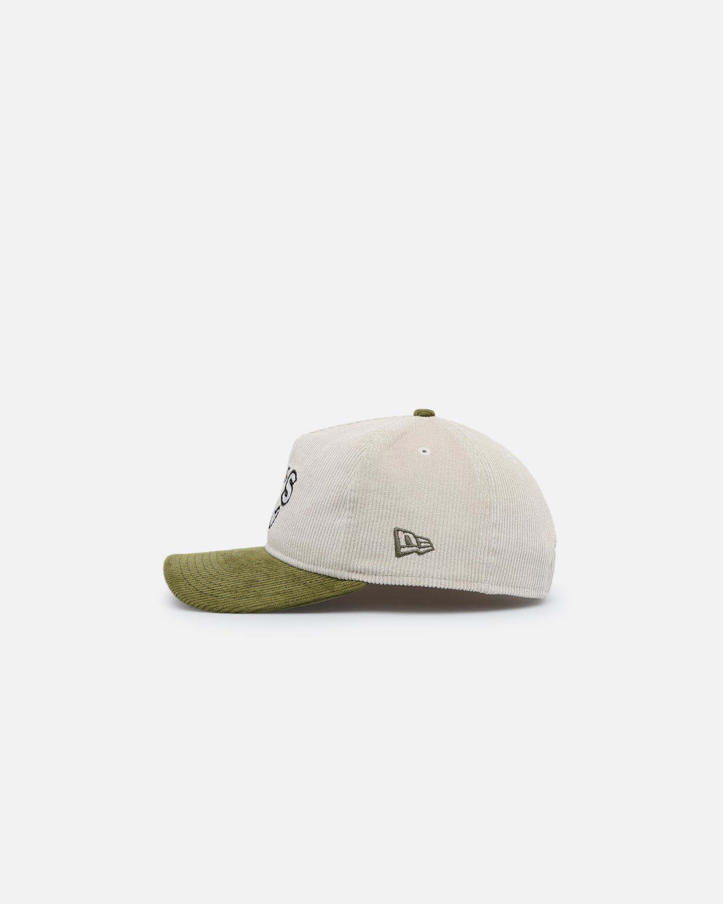 New Era Oakland Athletics 'Dusty Olive Corduroy' Golfer Pre-Curved Snapback Green Med