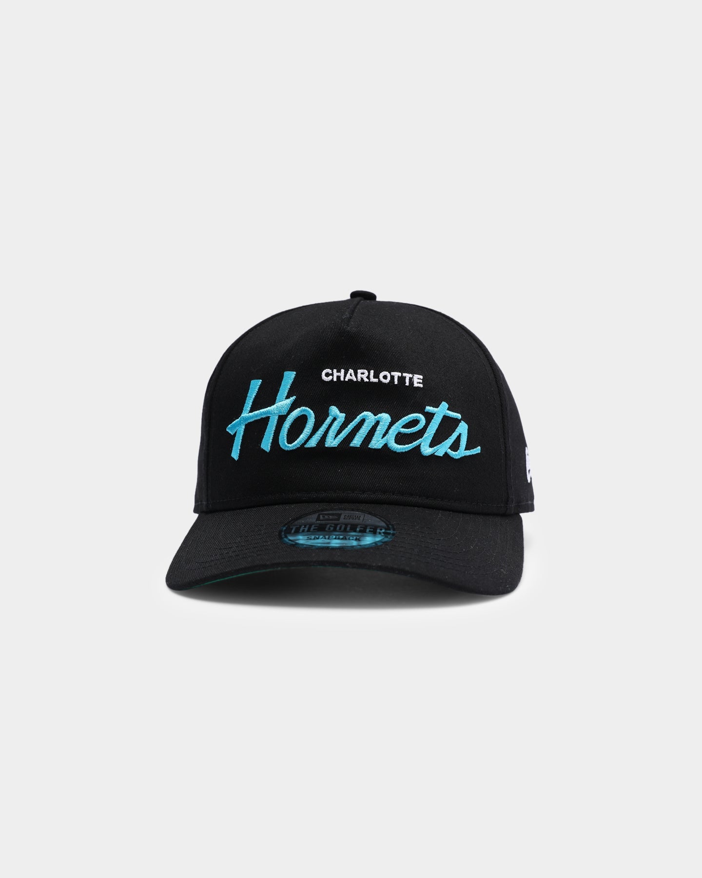 New Era Charlotte Hornets Coach Script Old Golfer Snapback Black