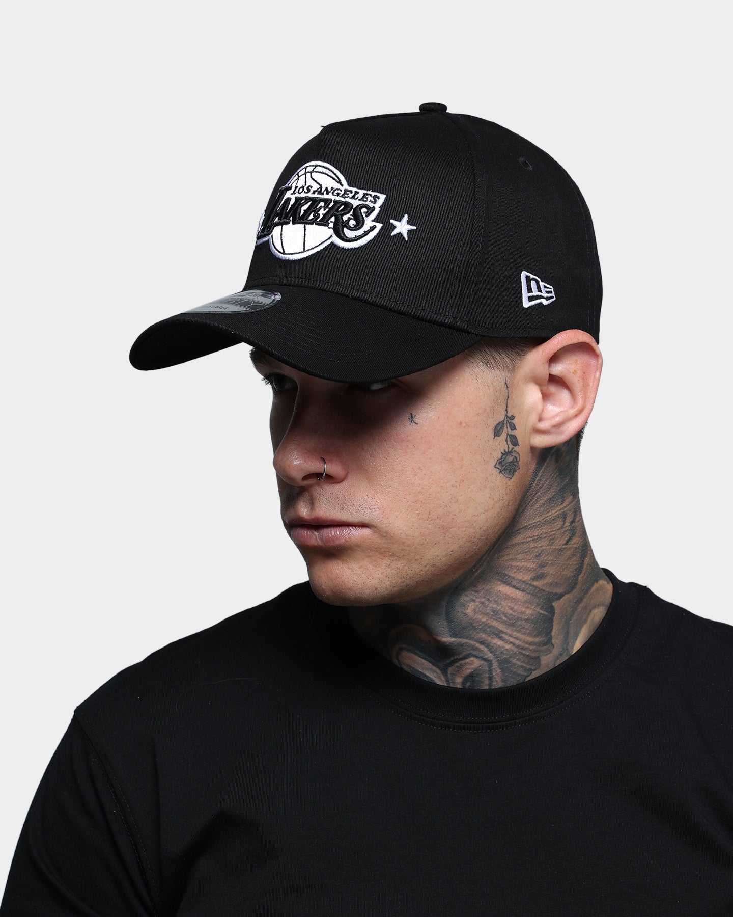 New Era Los Angeles Lakers Star Logo 9FORTY A-Frame Snapback Black
