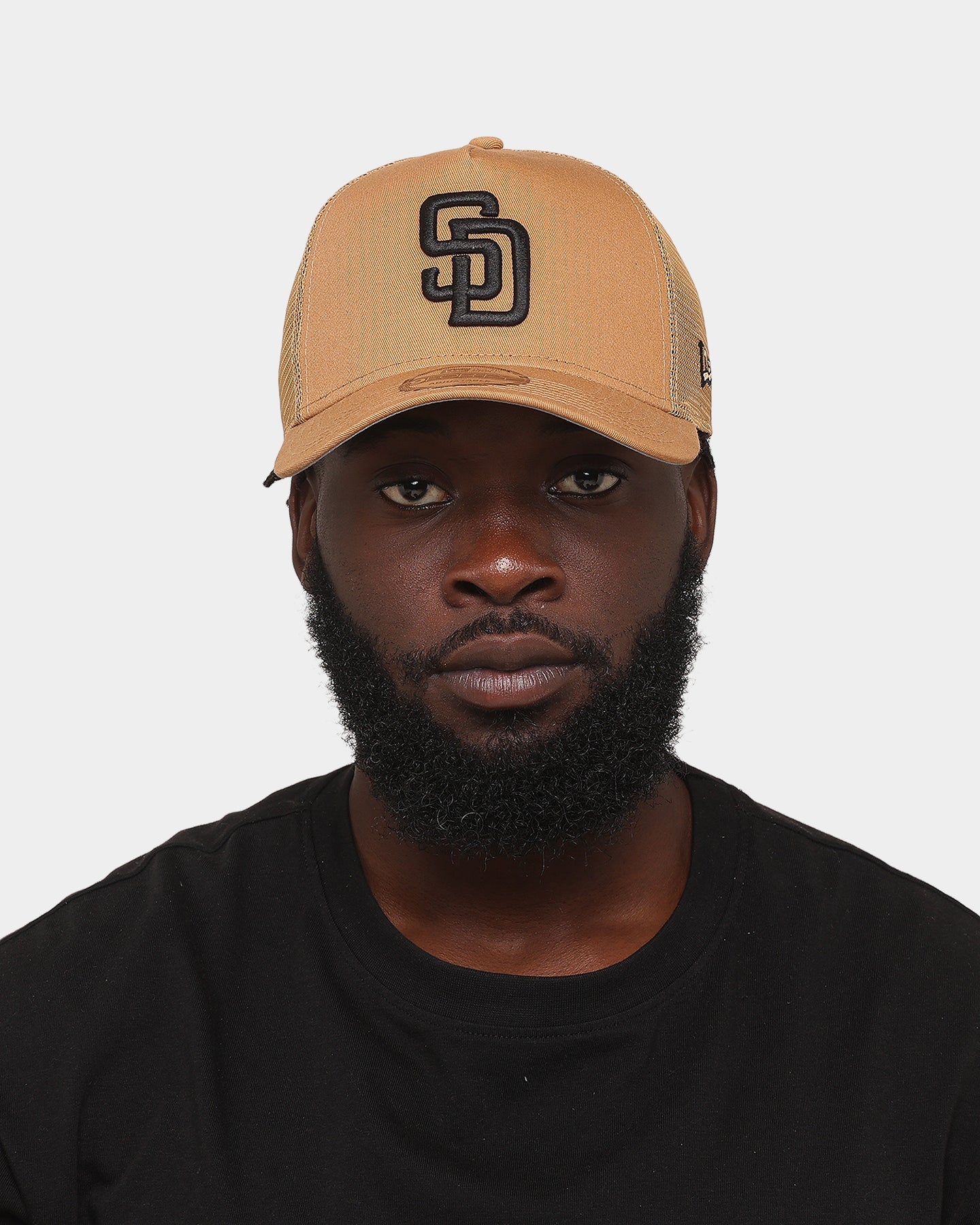 New Era San Diego Padres 'Wheat' 9FORTY A-Frame Trucker Snapback Wheat/Black