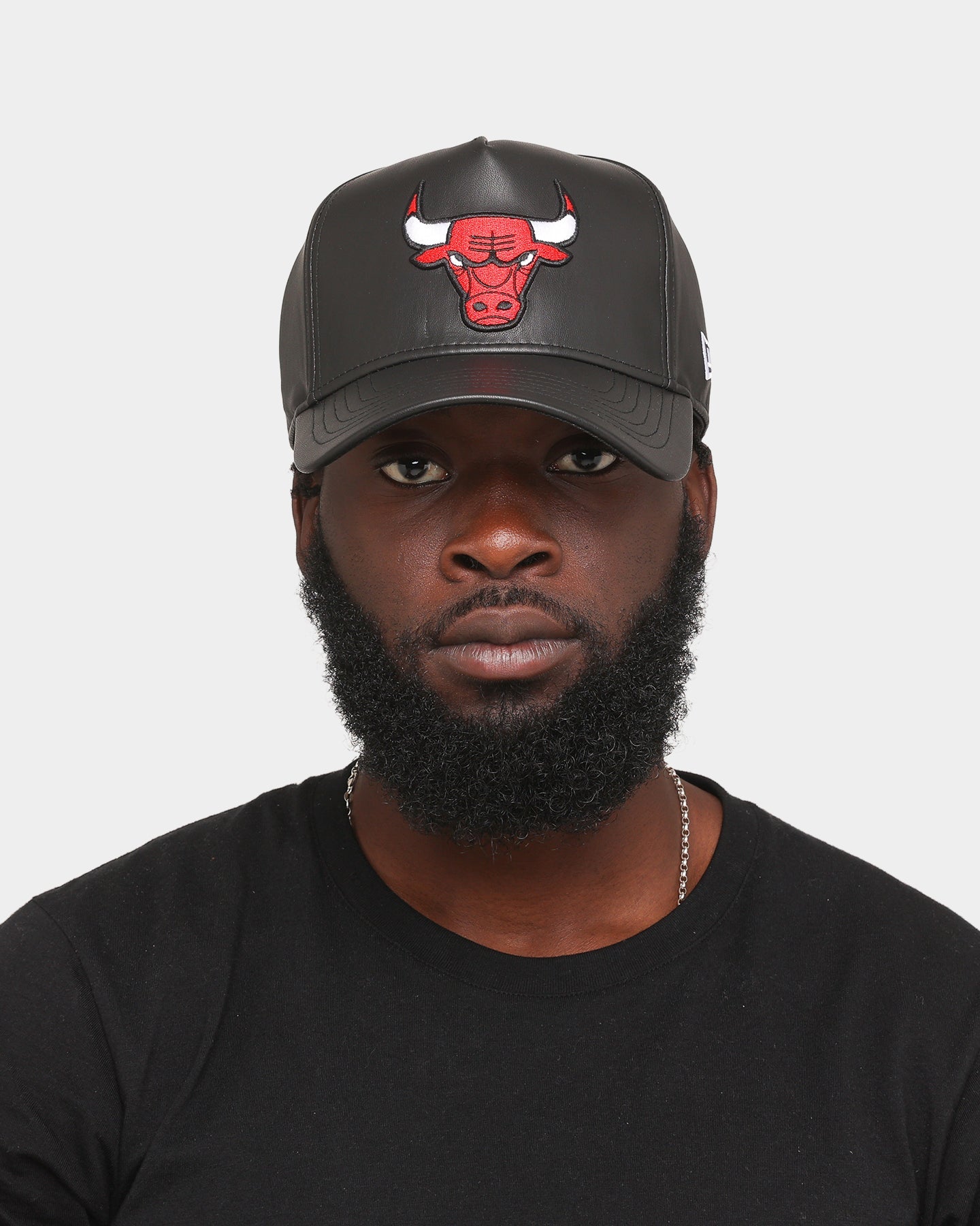 New Era Chicago Bulls 'PU Leather' 9FORTY K-Frame Strapback Black Leather