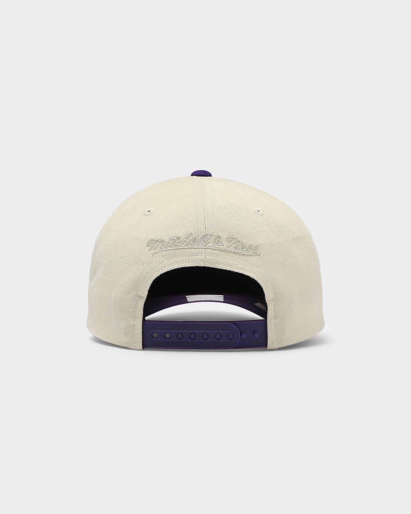 Mitchell & Ness Los Angeles Lakers Pro Crown Snapback Off White/Purple