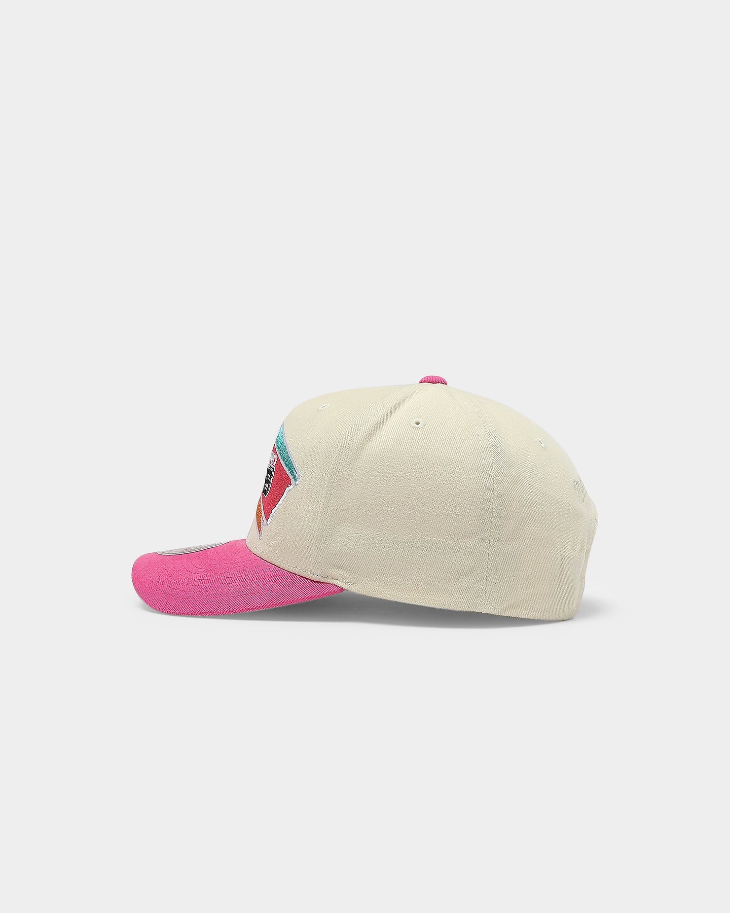 Mitchell & Ness San Antonio Spurs Pro Crown Snapback Off White/Pink