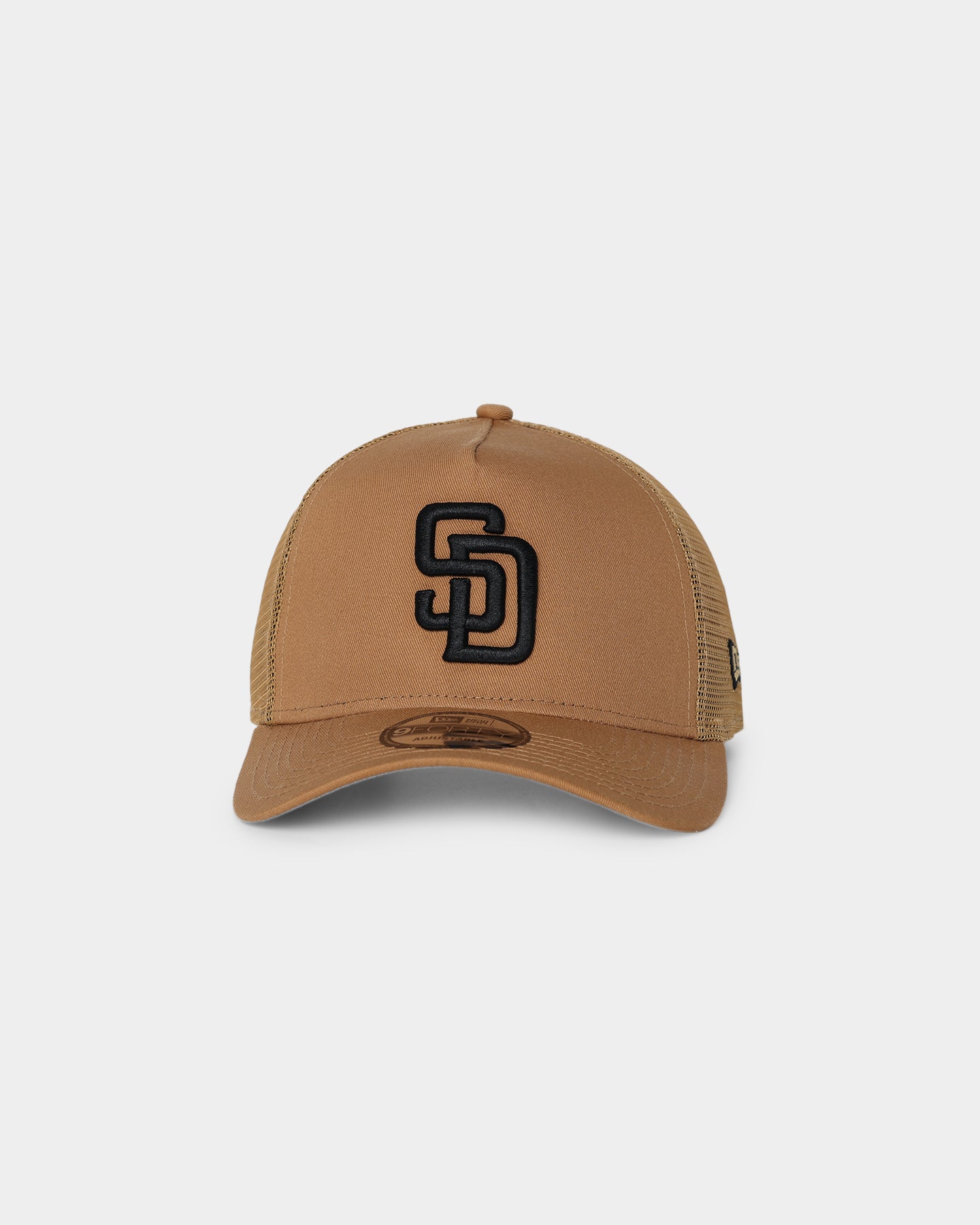 New Era San Diego Padres 'Wheat' 9FORTY A-Frame Trucker Snapback Wheat/Black
