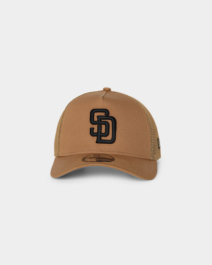 New Era San Diego Padres 'Wheat' 9FORTY A-Frame Trucker Snapback Wheat/Black
