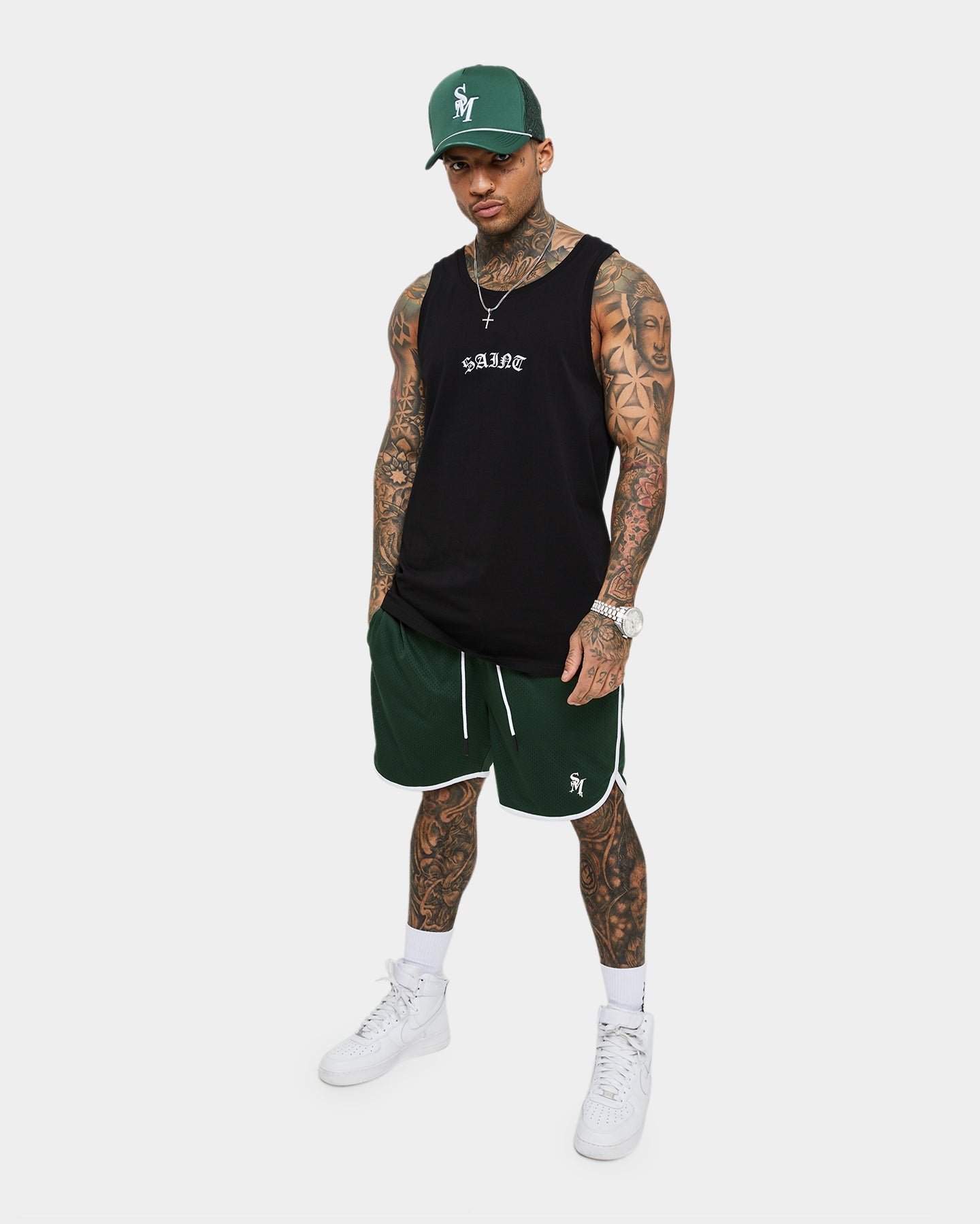 Saint Morta Alpha Trucker Snapback Dark Green/White