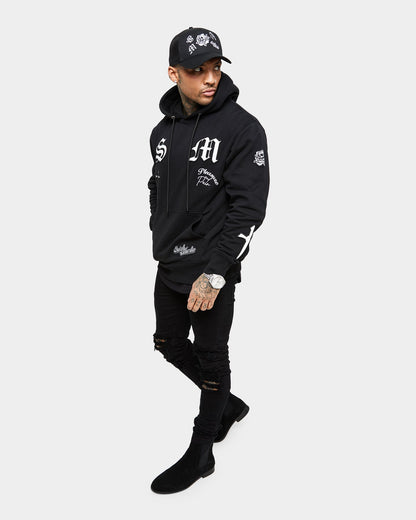 Saint Morta Skull Flower Trucker Snapback Black