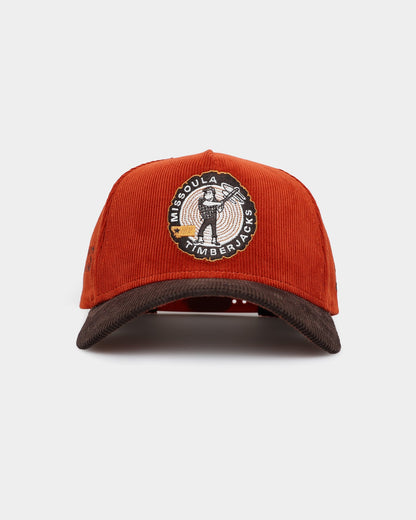 New Era Missoula Timberjacks 'Pumpkin Spice Corduroy' 9FORTY A-Frame Snapback Copper/Brown