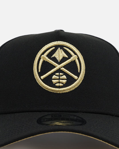 New Era Denver Nuggets 'NBA Gold Links' 9FORTY A-Frame Snapback Black/Gold