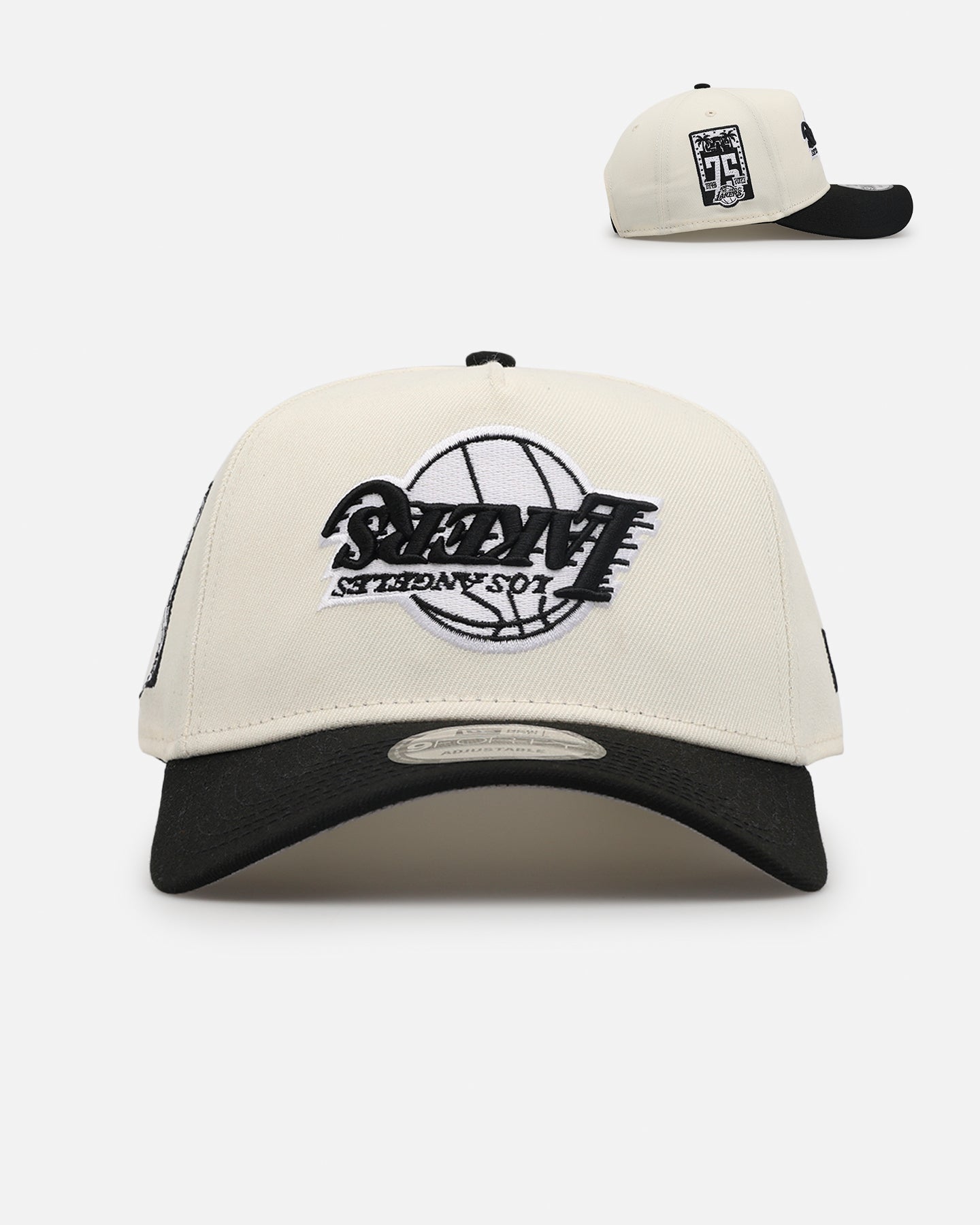 New Era Los Angeles Lakers 'Chrome Black Upside Down Logo' 9FORTY A-Frame Snapback Chrome/Black