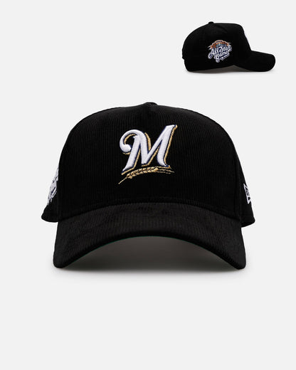 New Era Milwaukee Brewers 'Black Cord' 9FORTY A-Frame Corduroy Snapback Black