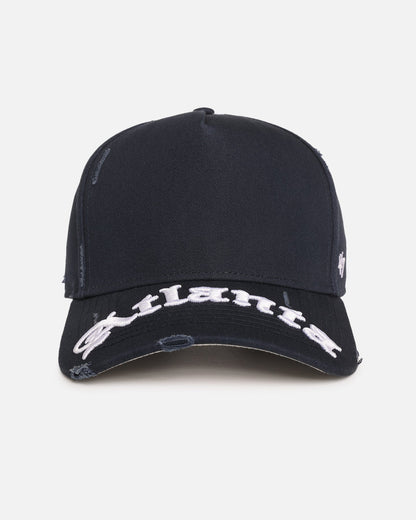 47 Brand Atlanta Braves 'Destruct Gothic Visor' 47 Offside Strapback Natural/Navy