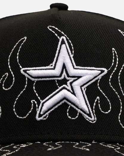 New Era Houston Astros 'Outline Flames' 9FORTY A-Frame Snapback Black