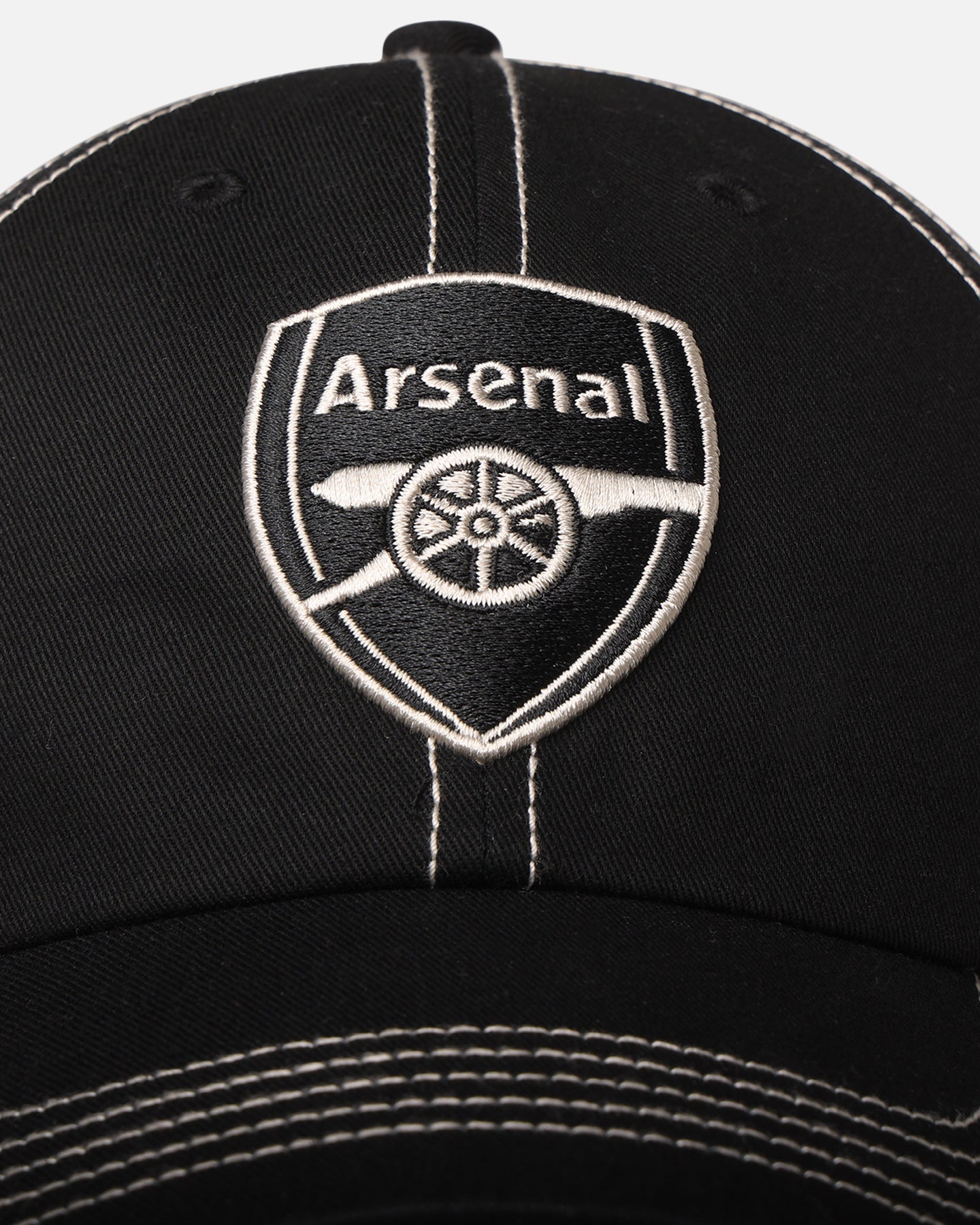 47 Brand Arsenal FC 'Contrast Stitch' 47 Clean Up Strapback Black/Bone
