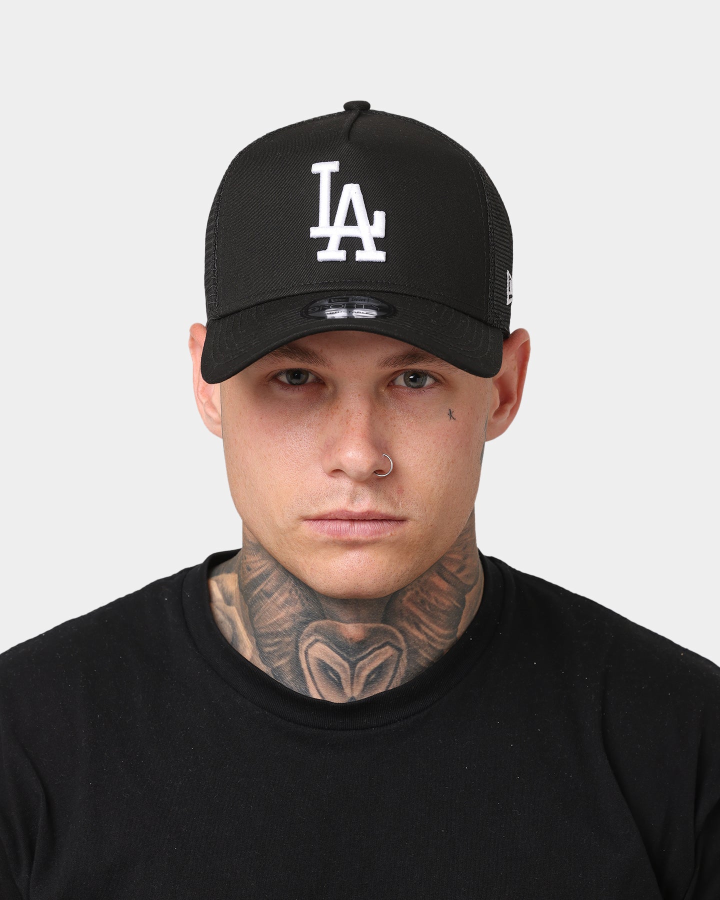 New Era Los Angeles Dodgers 9FORTY A-Frame Trucker Snapback Black