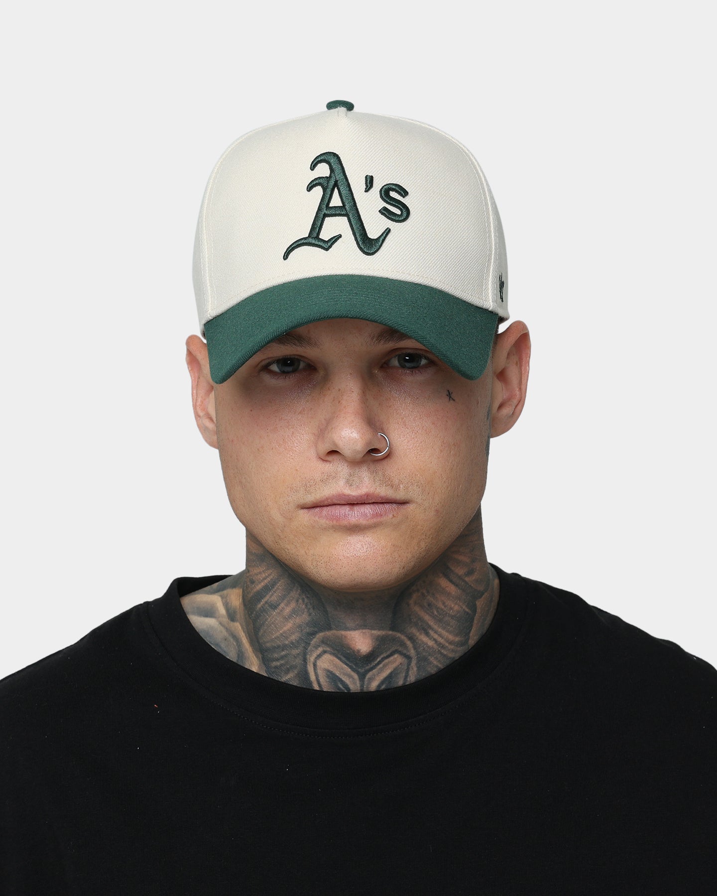 47 Brand Oakland Athletics 'Off White/Team Logo' Replica MVP DT Snapback Natural