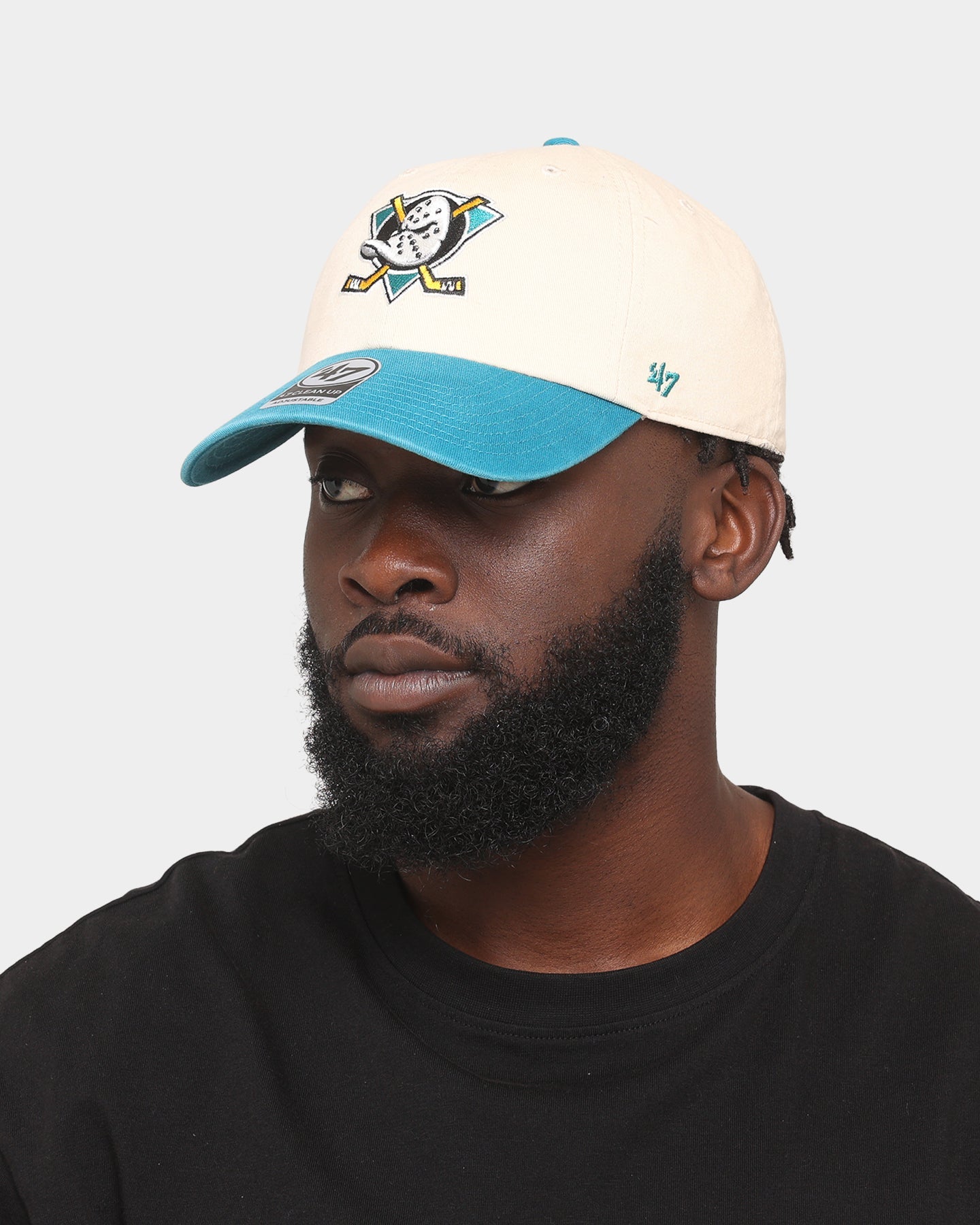 47 Brand Anaheim Ducks 'Off White/Team Logo' Clean Up Strapback Natural
