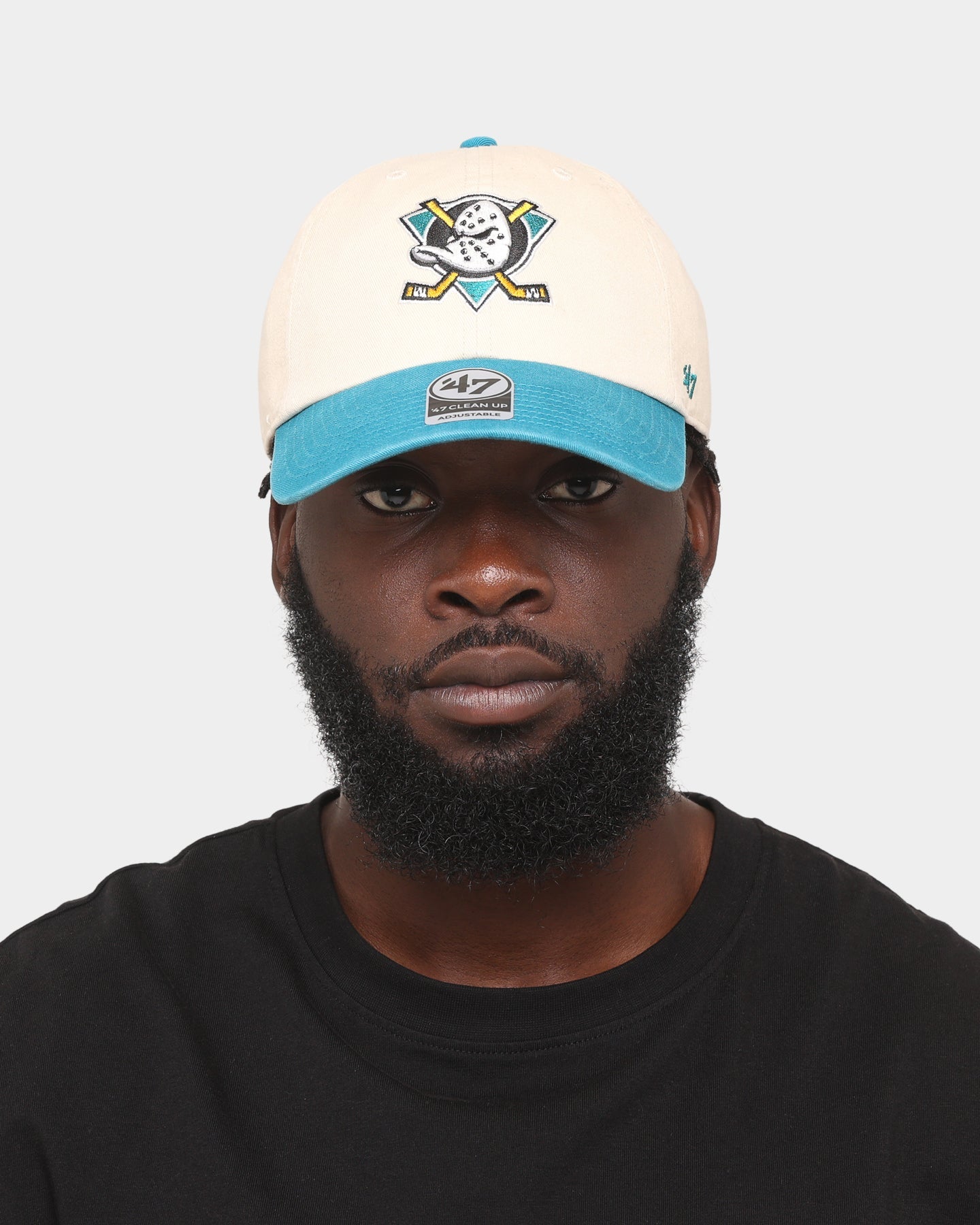 47 Brand Anaheim Ducks 'Off White/Team Logo' Clean Up Strapback Natural