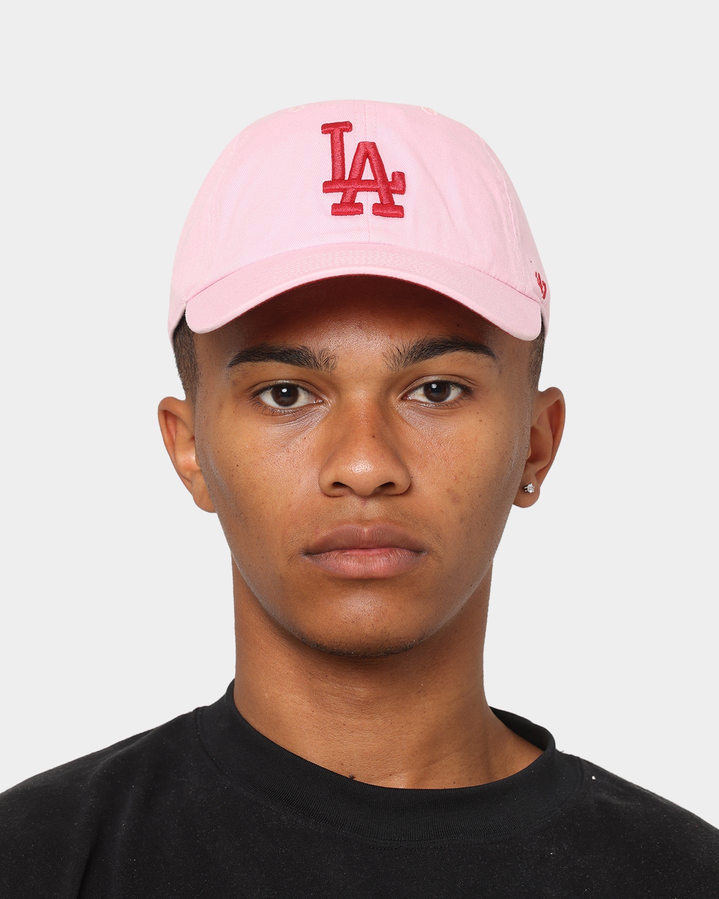 47 Brand Los Angeles Dodgers Ballpark 'Lover Not A Fighter' Clean Up Strapback Petal Pink