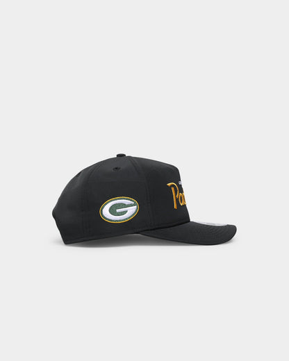 New Era Green Bay Packers 'Black Team Script' Prolight Old Golfer Snapback Black