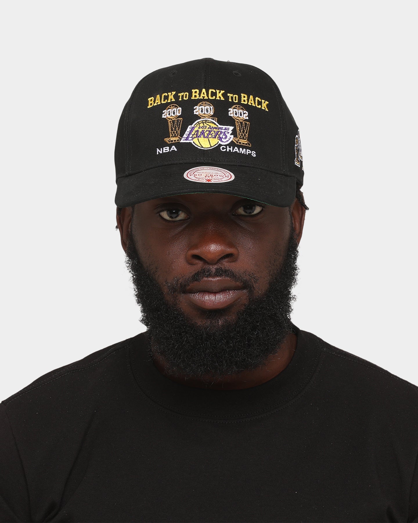 Mitchell & Ness Los Angeles Lakers 'Back To Back' Pro Crown Snapback Black