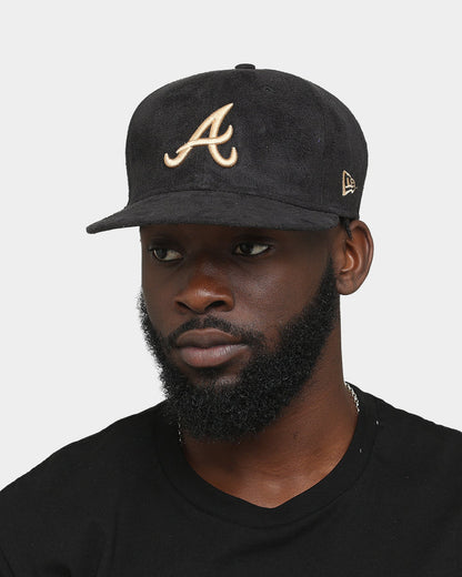 New Era Atlanta Braves Black Tan Suede 59FIFTY Fitted Black/Tan