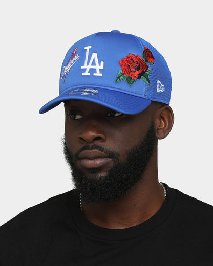 New Era Los Angeles Dodgers Rose Emblem Trucker Snapback Blue