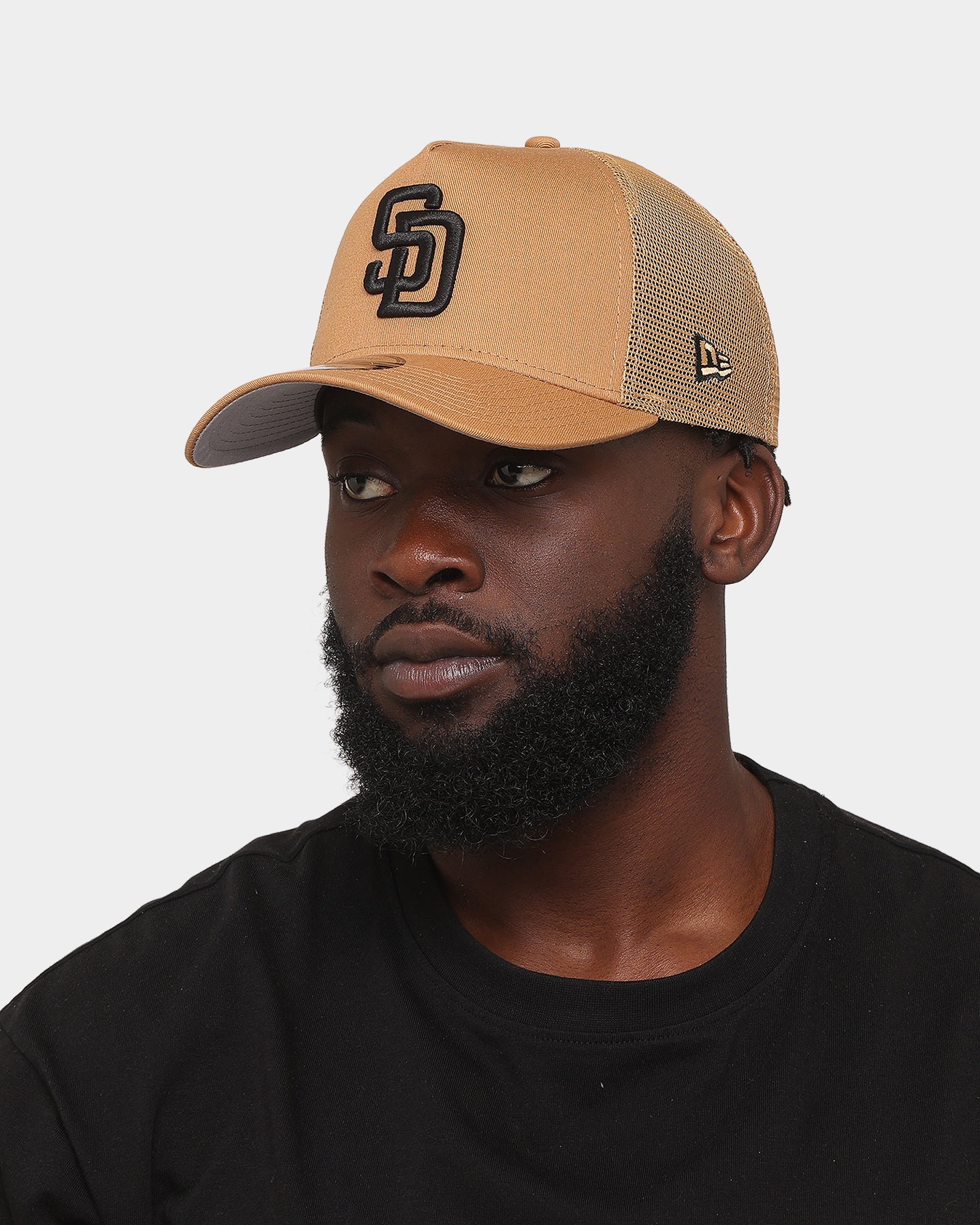 New Era San Diego Padres 'Wheat' 9FORTY A-Frame Trucker Snapback Wheat/Black
