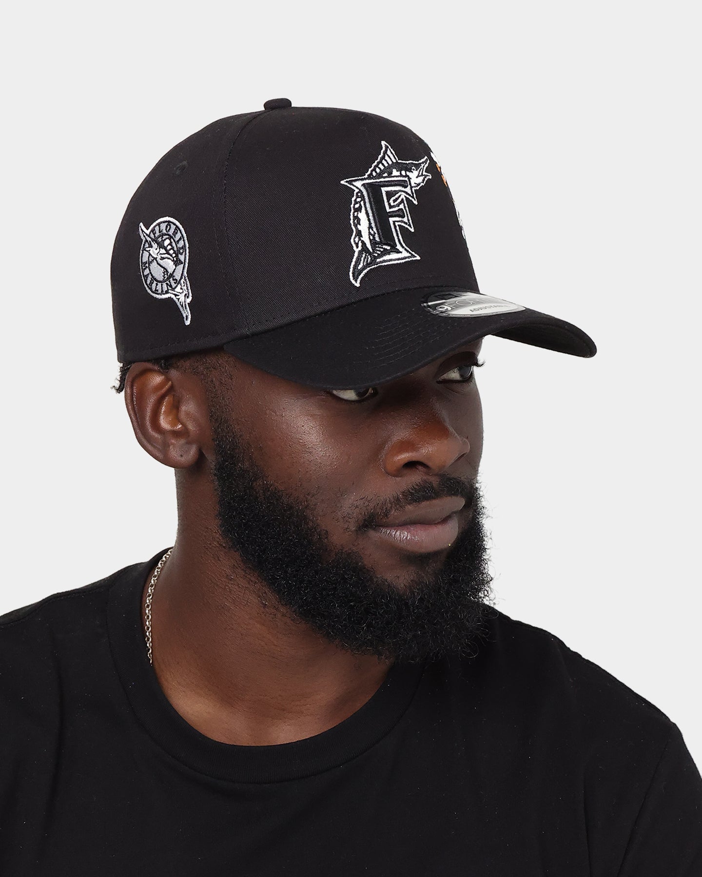 New Era Florida Marlins 'Flower' 9FORTY A-Frame Snapback Black/Floral