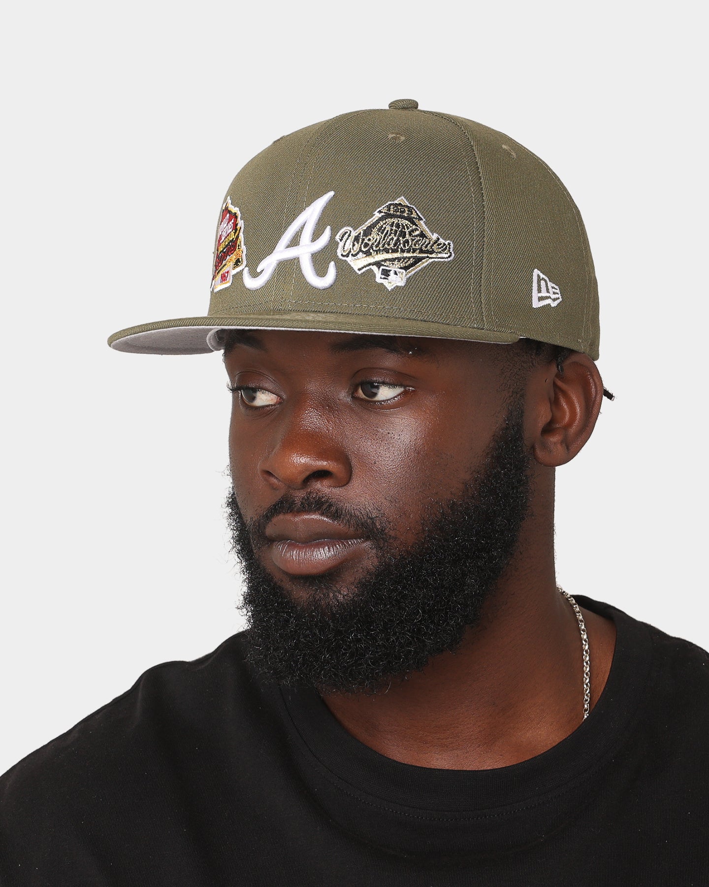 New Era Atlanta Braves 'Olive Multi Logo' 59FIFTY Fitted Olive