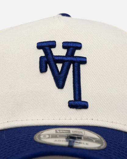 New Era Los Angeles Dodgers 'Upside Down LA Logo' 9FORTY A-Frame Snapback Chrome/Dark Royal