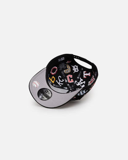 New Era MLB All Over 9FORTY A-Frame Snapback Black