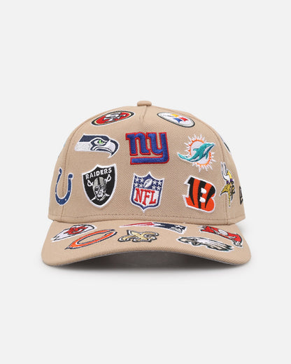 New Era NFL 'All Over Leagues' 9FORTY A-Frame Snapback Camel