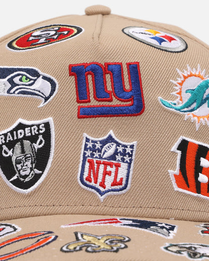 New Era NFL 'All Over Leagues' 9FORTY A-Frame Snapback Camel