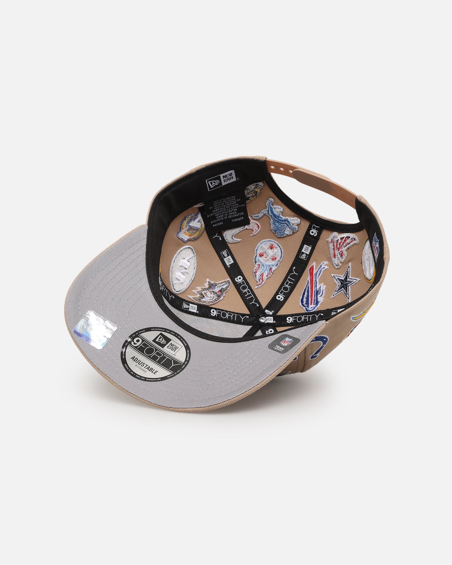 New Era NFL 'All Over Leagues' 9FORTY A-Frame Snapback Camel