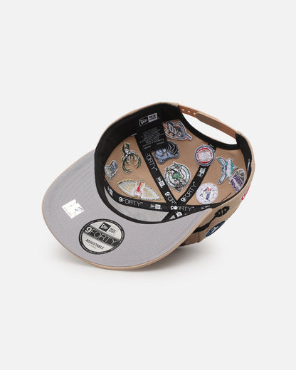 New Era NBA 'All Over Leagues' 9FORTY A-Frame Snapback Camel