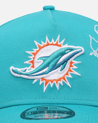 New Era Miami Dolphins 'Cherub Official Team Color' 9FORTY A-Frame Snapback Teal