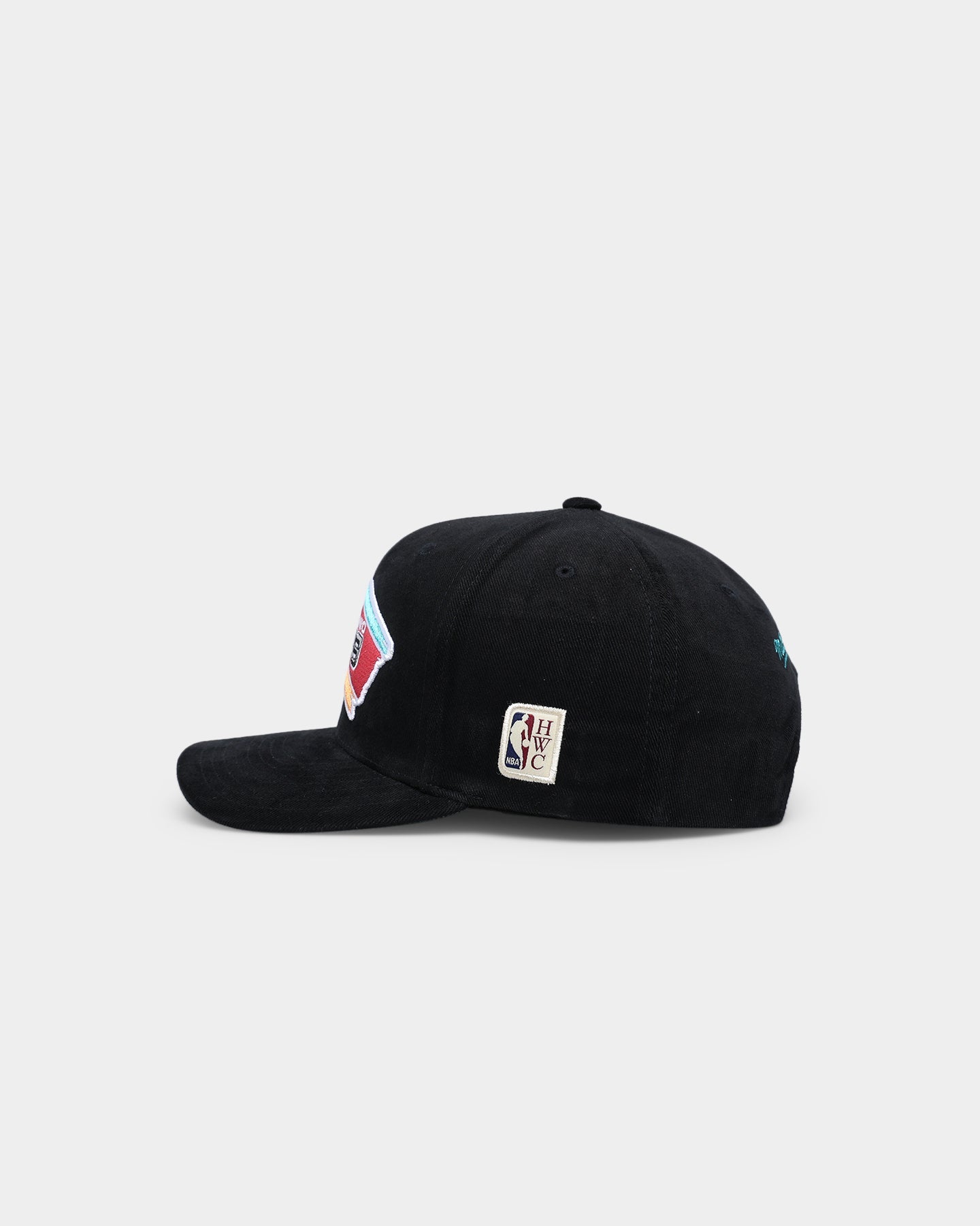 Mitchell & Ness San Antonio Spurs Hard Wood Classics Logo Pro Crown Snapback Black