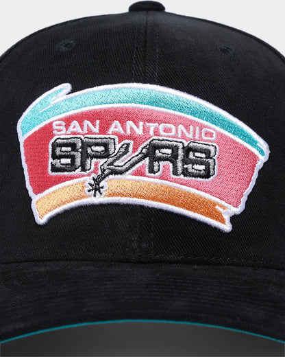 Mitchell & Ness San Antonio Spurs Hard Wood Classics Logo Pro Crown Snapback Black